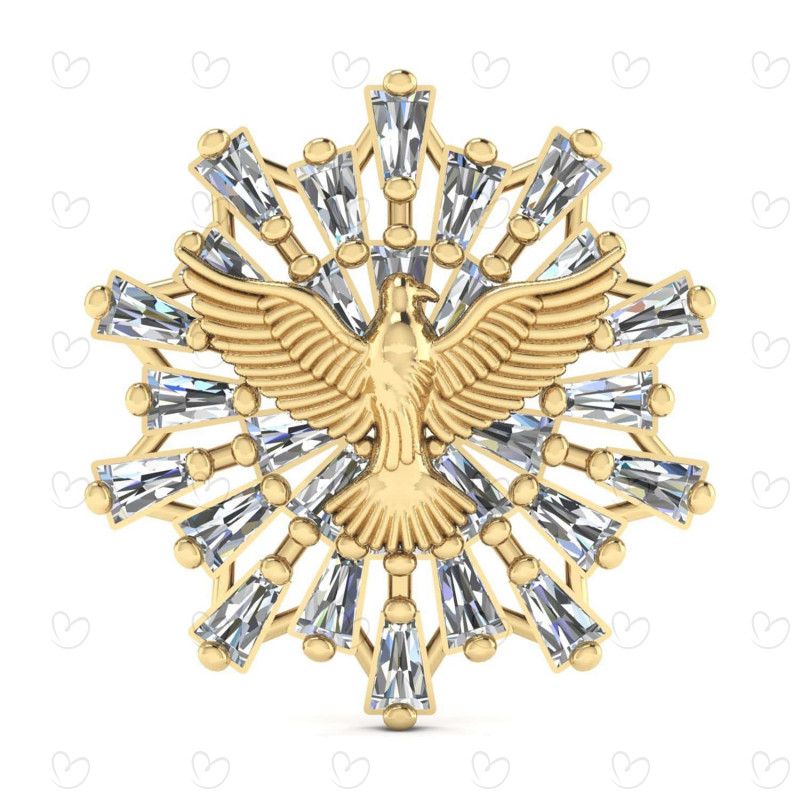Pingente em Ouro 18k/750 Mandala Espírito Santo com 30 Zircônias