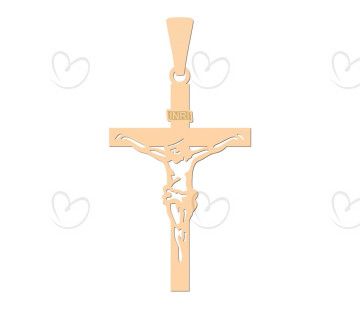 Pingente Crucifixo Jesus Vazado Ouro 18k