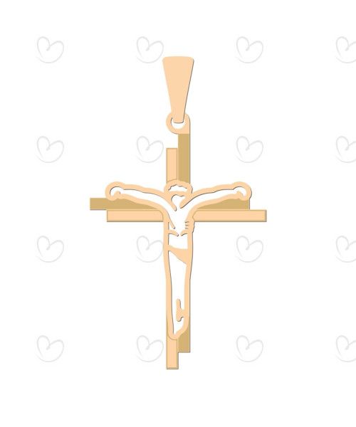 Pingente Cruz com Cristo Vazado Ouro 18k